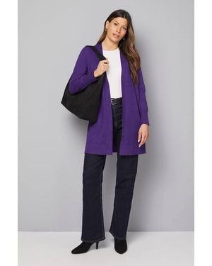 Wallis Longline Seam Cardigan - Purple