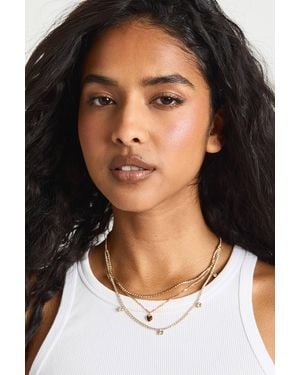 Boohoo Diamante Scatter Heart Layered Necklace - Black