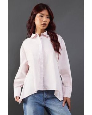 Warehouse Poplin Open Tie Back Shirt - Pink