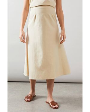 Wallis Linen Midi Skirt - Natural
