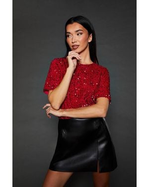 Dorothy Perkins Sequin T-Shirt - Black