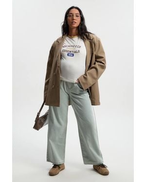 Boohoo Maternity Over The Bump Wide Leg Jeans - Blue
