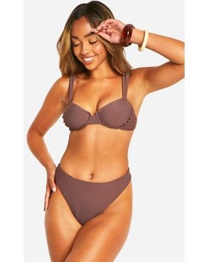 Boohoo Mix & Match High Waist Bikini Brief - Orange