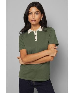 Wallis Color Block Polo - Green