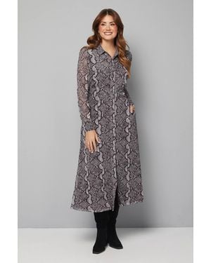 Wallis Snake Mesh Dress - Gray