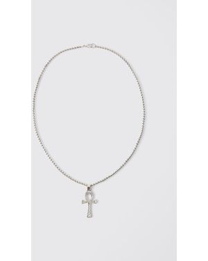 Boohoo Collar Con Cruz Grande - Blanco