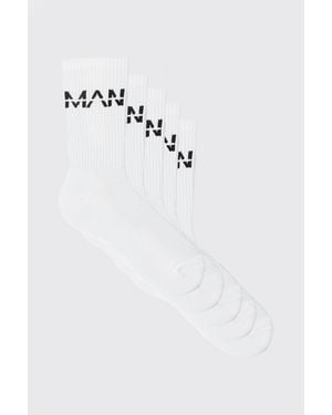 BoohooMAN Pack De 5 Pares De Calcetines Deportivos Lisos Con Logo Man - Azul