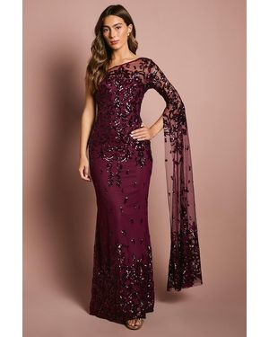 Coast One Shoulder Maxi Dress - Brown