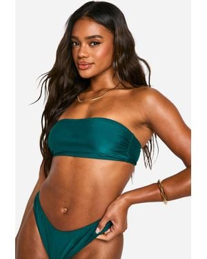 Boohoo Mix & Match Bandeau Bikini Top - Blue