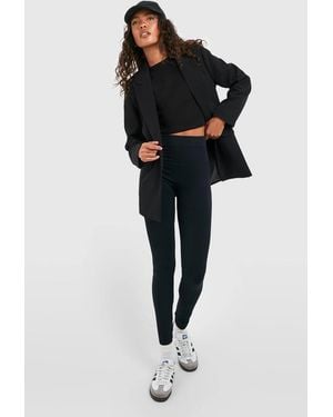 Boohoo Tall High Waisted Fleece Lined Leggings - Black