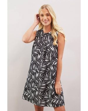 Wallis Petite Palm Viscose Shift Dress - Black