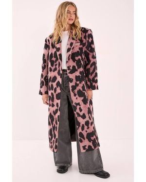 Nasty Gal Oversized Animal Leopard Tailored Coat