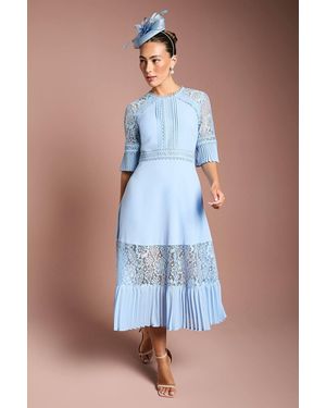 Coast Lace Insert Midi Dress - Blue
