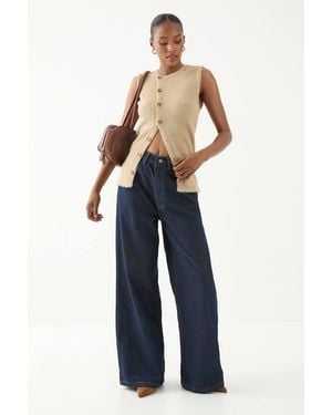 MissPap Eyelash Knit Sleeveless Top - Natural