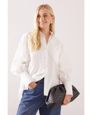Wallis Petite Cotton Pocket Detail Shirt - White
