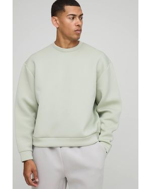 BoohooMAN Oversized Boxy Bonded Scuba Sweatshirt - Gray