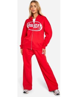 DSGN Studio Dsgn Studio Oval Print Cuffed Oversized Jogger - Red