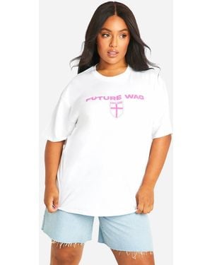 Boohoo Plus Future Wag Oversized T-Shirt - White
