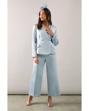 Wallis Petite Square Cut Ankle Grazer Trouser - Blue