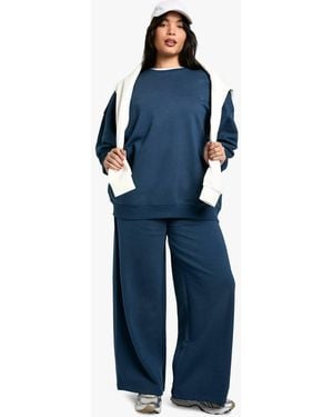 DSGN Studio Plus Embroidered Straight Leg Jogger - Blue