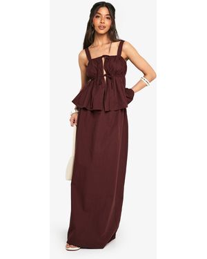 Boohoo Falda Maxi De Popelina - Morado