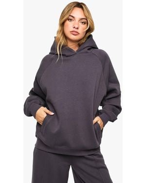 Boohoo Raglan Seam Oversized Hoodie - Blue