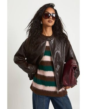 Boohoo Soft Touch Faux Leather Moto Jacket - Black
