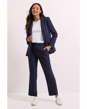 Dorothy Perkins Stripe Ankle Grazer Trouser - Blue
