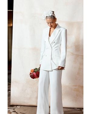 Coast Premium Hourglass Silhouette Double Breasted Blazer - White