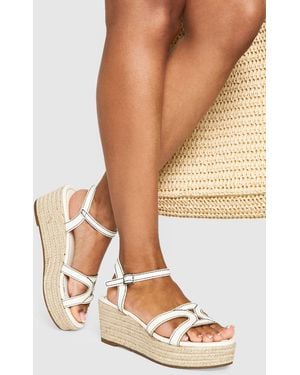 Boohoo Cut Out Detail Espadrille Flatforms - White