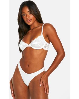 Boohoo 3 Pack Lace Full Brief - White