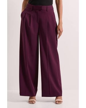Dorothy Perkins Pleated Wide Leg Trouser - Purple