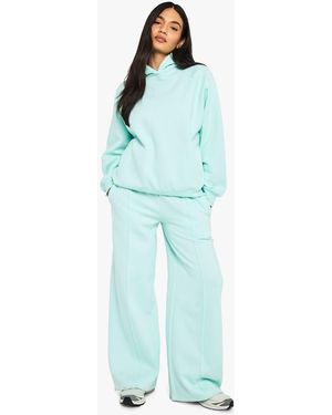 Boohoo Straight Leg Pintuck Straight Leg Jogger - Blue