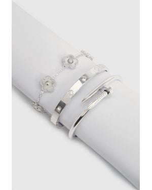 Boohoo 3 Pack Detail Bracelets - Gray