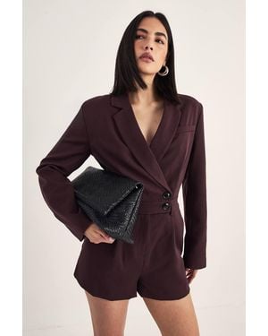 Nasty Gal Tailored Button Detail Romper