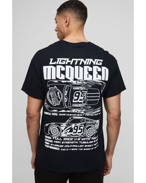 BoohooMAN Oversized Disney Cars License Back Print T-shirt