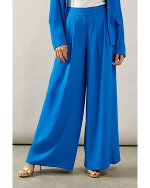 Wallis Fluid Wide Leg Trouser - Blue