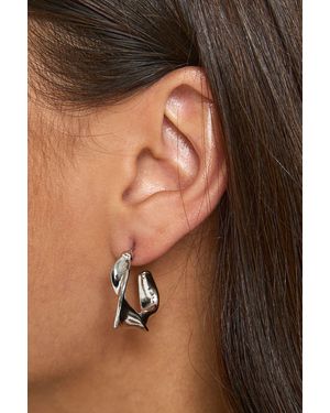 Boohoo Medium Abstract Hoop Earrings - Negro
