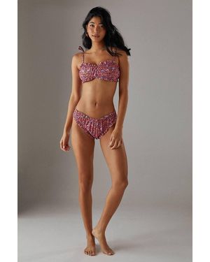 Warehouse Ruched Front Bikini Top - Multicolor