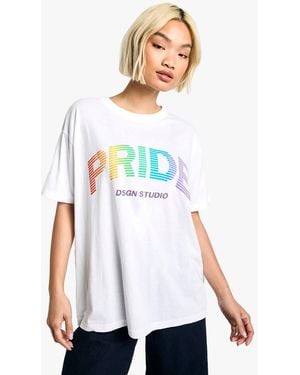 DSGN Studio Dsgn Studio Pride Slogan Oversized T Shirt - White