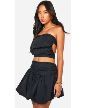 Boohoo Puffball Hem Mini Skirt - Black