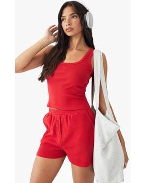 DSGN Studio Square Script Embroidered Rib Tank Tank Top