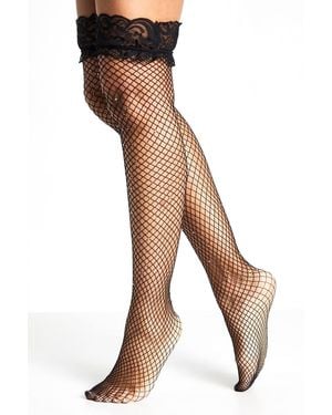 Boohoo Diamante Embellished Fishnet Hold Ups - Black