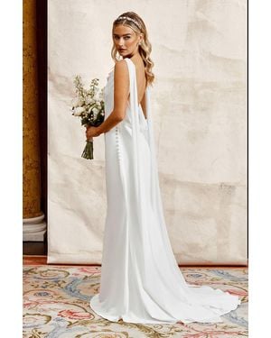 Coast Chiffon Cowl Back Detail Wedding Dress - Natural