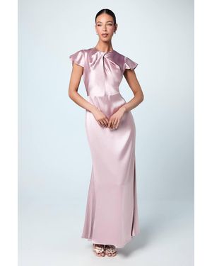 Coast Keyhole Detail Satin Bridesmaid Dress - White