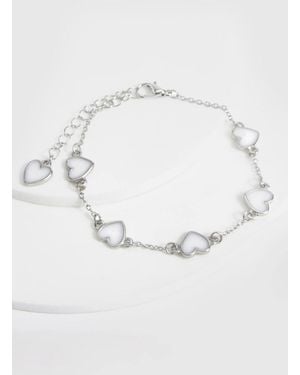Boohoo Enamel Scattered Heart Bracelet - Gray