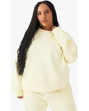Boohoo Plus Dsgn Studio Embroidered Oversized Sweatshirt - Natural