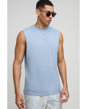 BoohooMAN Man Basic vesttop mit weiten Ärmeln - Blau