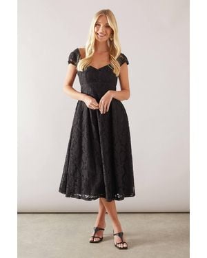 Wallis Petite Lace Sweetheart Neck Midaxi Dress - Black