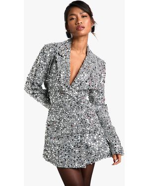Gray blazer dress hotsell